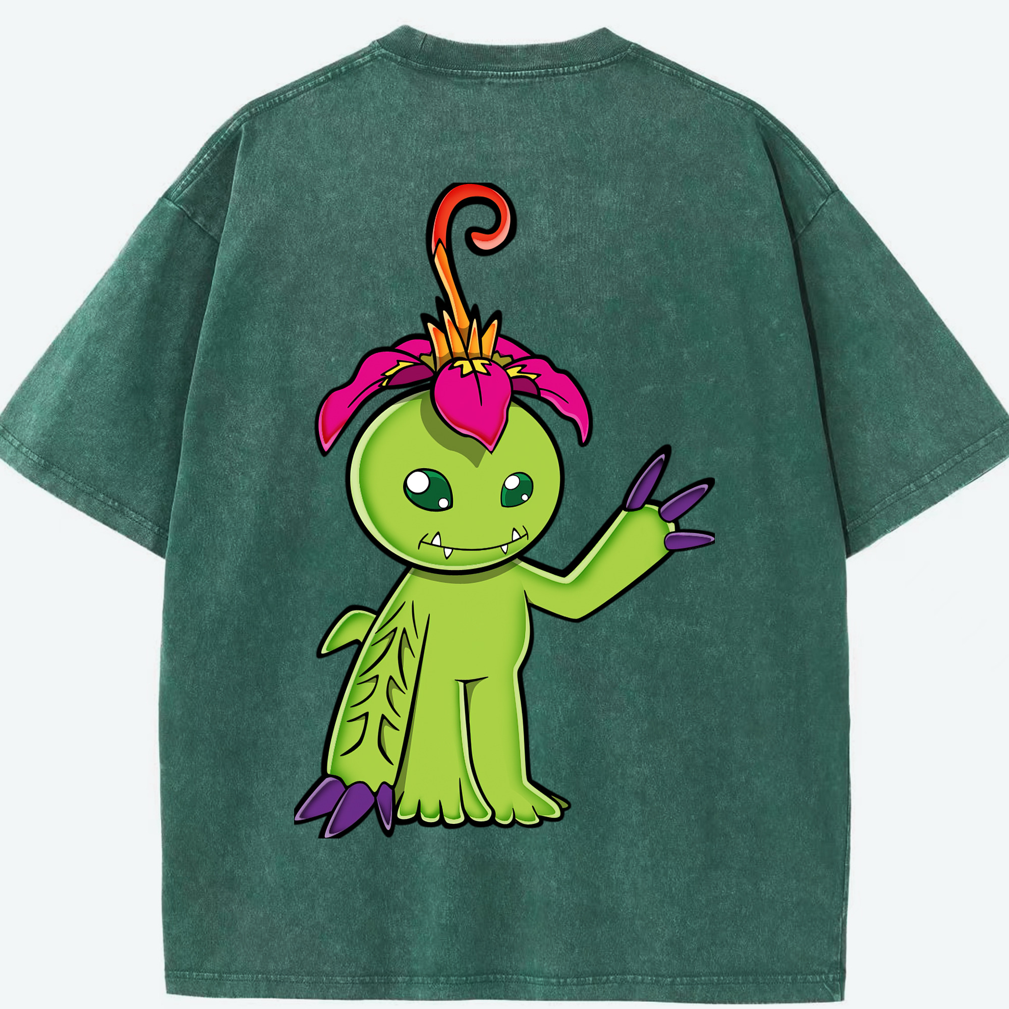 （画像用） Digimon デジタルモンスター/デジモン 綿100% ヴィンテージ風 半袖Tシャツ（背面プリント）